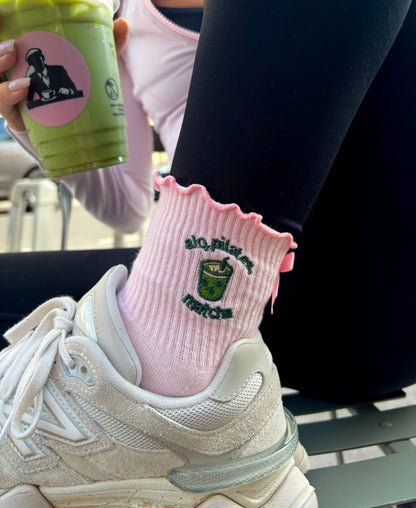 Chaussettes antidérapantes – "Alo, Pilates, Matcha"