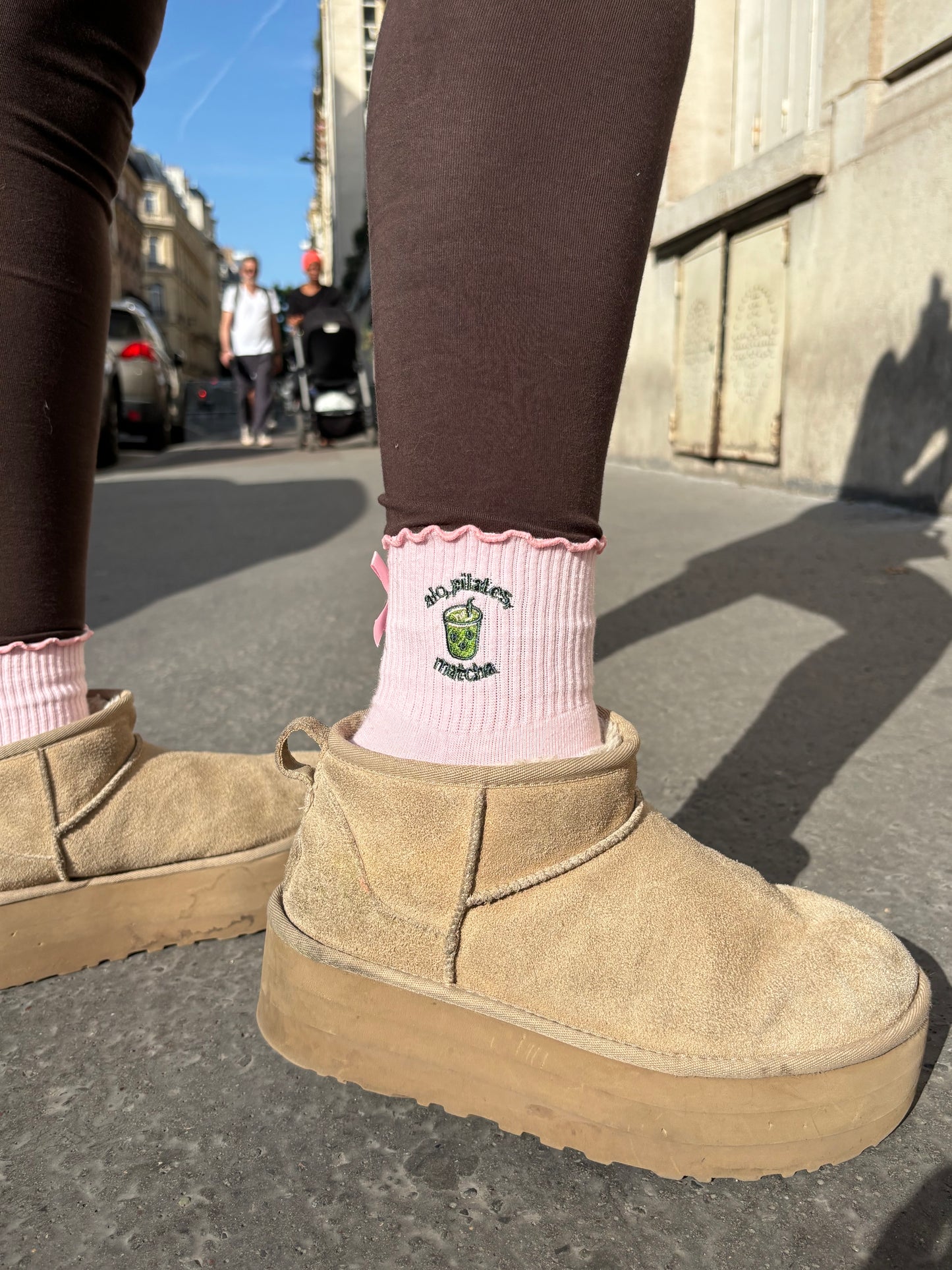Chaussettes antidérapantes – "Alo, Pilates, Matcha"